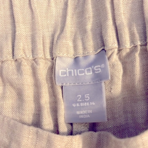 Chicos 100% Linen loose capri pants size 16 - Picture 3 of 4